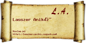 Lasszer Anikó névjegykártya